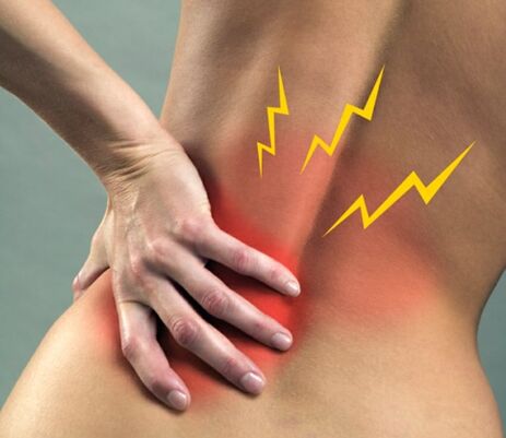 Back pain in the lumbar region